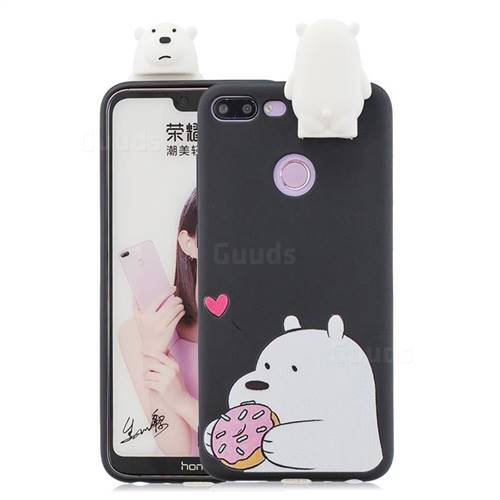 Big White Bear Soft 3D Climbing Doll Stand Soft Case for Huawei Honor 9 Lite