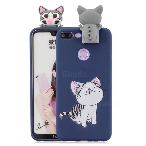 Grinning Cat Soft 3D Climbing Doll Stand Soft Case for Huawei Honor 9 Lite