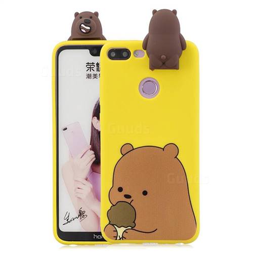 Brown Bear Soft 3D Climbing Doll Stand Soft Case for Huawei Honor 9 Lite