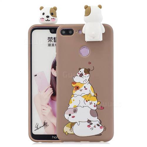Hamster Family Soft 3D Climbing Doll Stand Soft Case for Huawei Honor 9 Lite