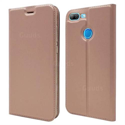 Ultra Slim Card Magnetic Automatic Suction Leather Wallet Case for Huawei Honor 9 Lite - Rose Gold