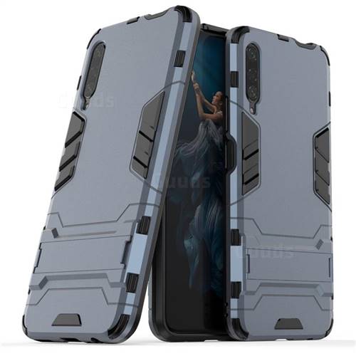 Armor Premium Tactical Grip Kickstand Shockproof Dual Layer Rugged Hard Cover for Huawei Honor 9X - Navy