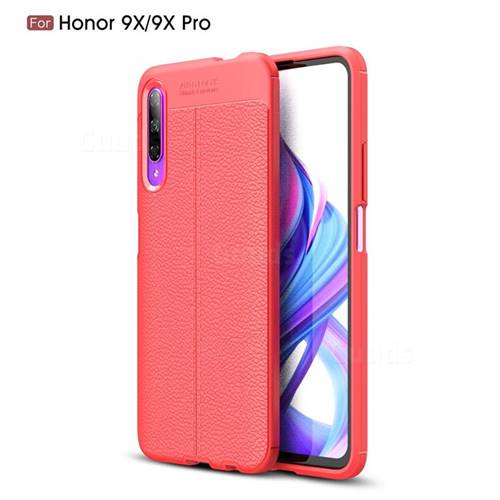 Luxury Auto Focus Litchi Texture Silicone TPU Back Cover for Huawei Honor 9X - Red