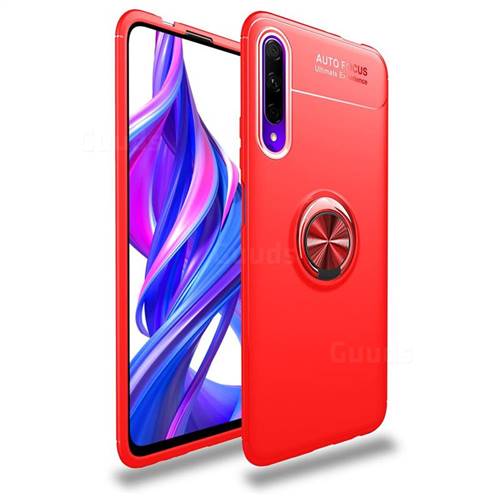 Auto Focus Invisible Ring Holder Soft Phone Case for Huawei Honor 9X - Red