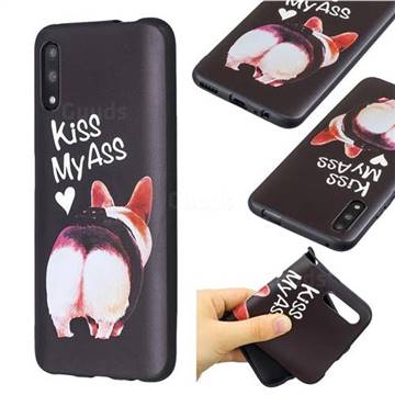 Lovely Pig Ass 3D Embossed Relief Black Soft Back Cover for Huawei Honor 9X