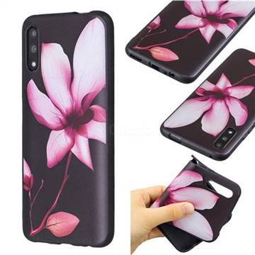 Lotus Flower 3D Embossed Relief Black Soft Back Cover for Huawei Honor 9X