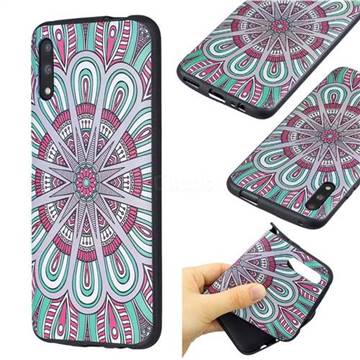 Mandala 3D Embossed Relief Black Soft Back Cover for Huawei Honor 9X