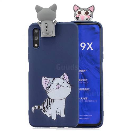 Grinning Cat Soft 3D Climbing Doll Stand Soft Case for Huawei Honor 9X