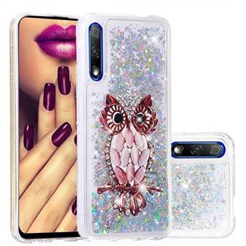 Seashell Owl Dynamic Liquid Glitter Quicksand Soft TPU Case for Huawei Honor 9X
