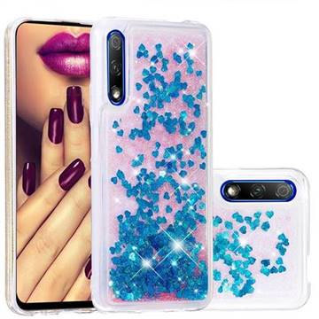 Dynamic Liquid Glitter Quicksand Sequins TPU Phone Case for Huawei Honor 9X - Blue