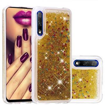 Dynamic Liquid Glitter Quicksand Sequins TPU Phone Case for Huawei Honor 9X - Golden