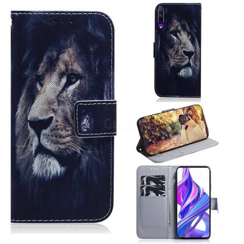 Lion Face PU Leather Wallet Case for Huawei Honor 9X