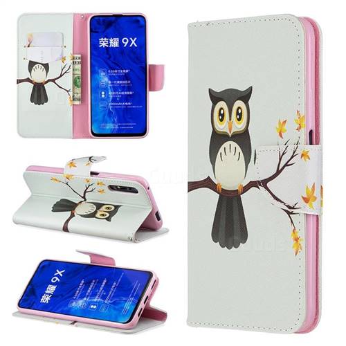 Owl on Tree Leather Wallet Case for Huawei Honor 9X