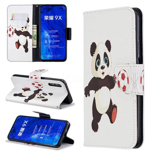 Football Panda Leather Wallet Case for Huawei Honor 9X