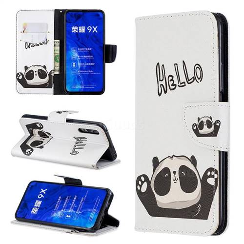 Hello Panda Leather Wallet Case for Huawei Honor 9X