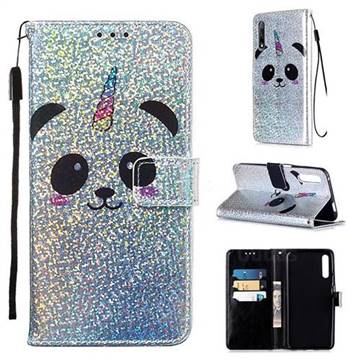 Panda Unicorn Sequins Painted Leather Wallet Case for Huawei Honor 9X
