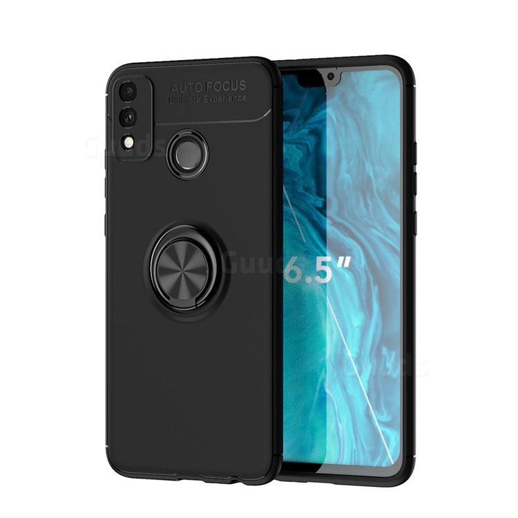 Auto Focus Invisible Ring Holder Soft Phone Case for Huawei Honor 9X Lite - Black