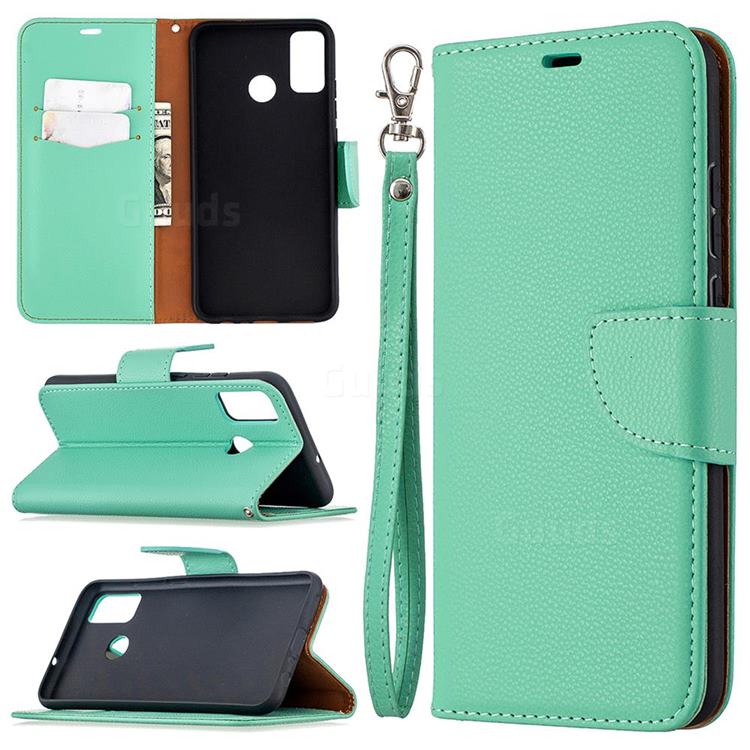 Classic Luxury Litchi Leather Phone Wallet Case for Huawei Honor 9X Lite - Green