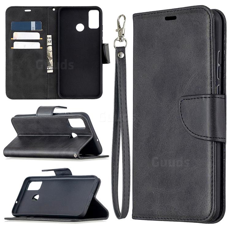 Classic Sheepskin PU Leather Phone Wallet Case for Huawei Honor 9X Lite - Black