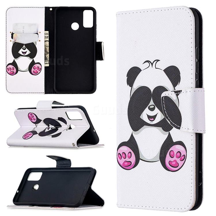 Lovely Panda Leather Wallet Case for Huawei Honor 9X Lite