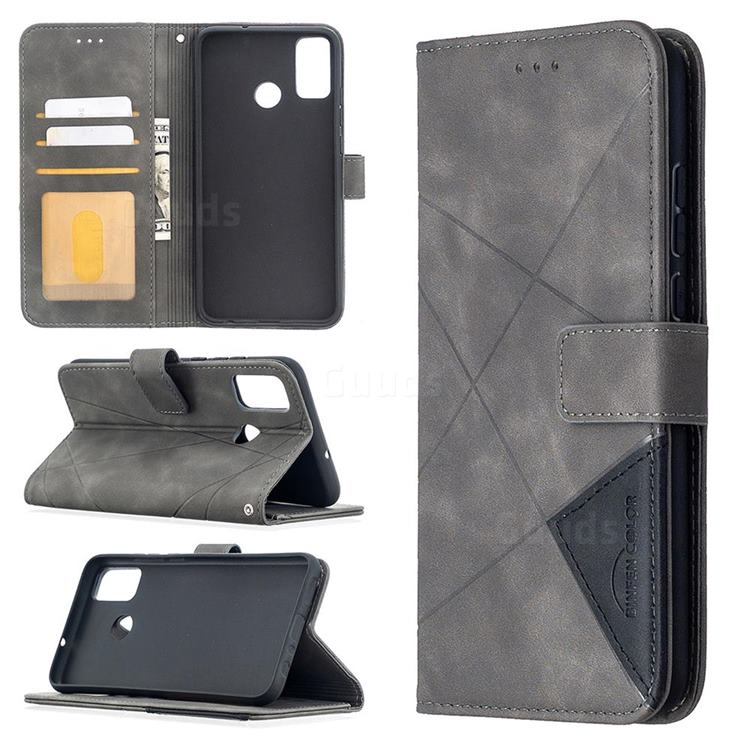 Binfen Color BF05 Prismatic Slim Wallet Flip Cover for Huawei Honor 9X Lite - Gray