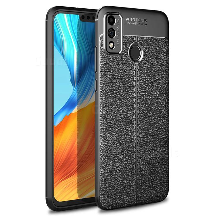 Luxury Auto Focus Litchi Texture Silicone TPU Back Cover for Huawei Honor 9X Lite - Black