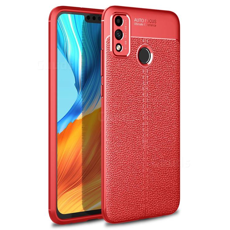 Luxury Auto Focus Litchi Texture Silicone TPU Back Cover for Huawei Honor 9X Lite - Red