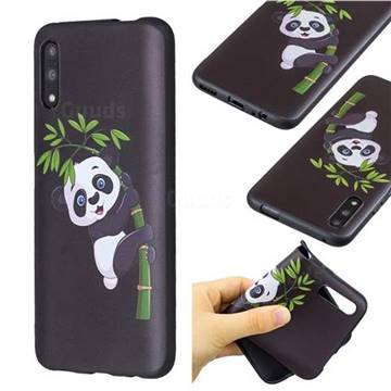 Bamboo Panda 3D Embossed Relief Black Soft Back Cover for Huawei Honor 9X Pro