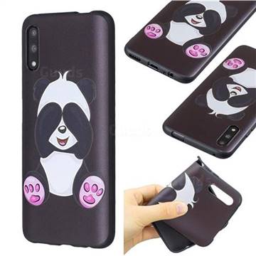 Lovely Panda 3D Embossed Relief Black Soft Back Cover for Huawei Honor 9X Pro