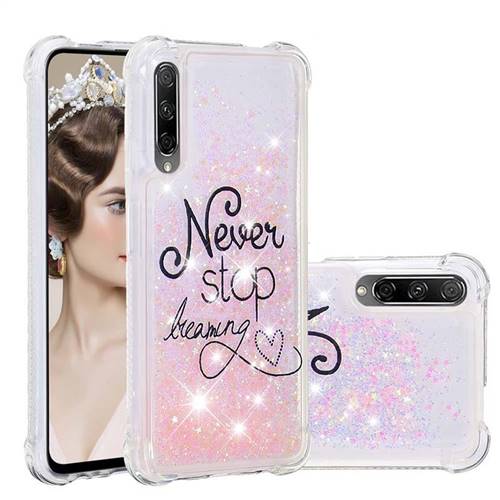 Never Stop Dreaming Dynamic Liquid Glitter Sand Quicksand Star TPU Case for Huawei Honor 9X Pro