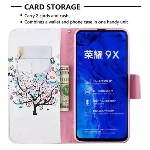 Colorful Tree Leather Wallet Case for Huawei Honor 9X Pro - Huawei ...