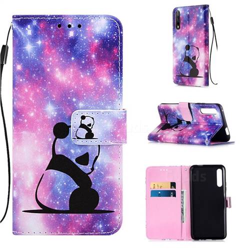 Panda Baby Matte Leather Wallet Phone Case for Huawei Honor 9X Pro