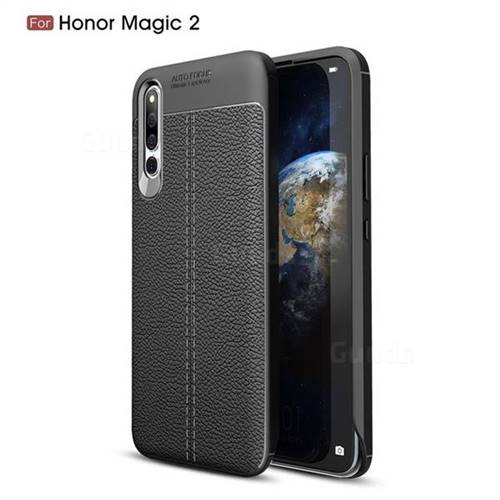 Luxury Auto Focus Litchi Texture Silicone TPU Back Cover for Huawei Honor Magic 2 - Black