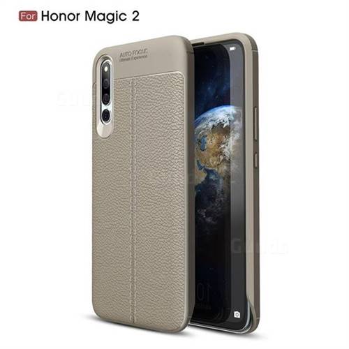 Luxury Auto Focus Litchi Texture Silicone TPU Back Cover for Huawei Honor Magic 2 - Gray