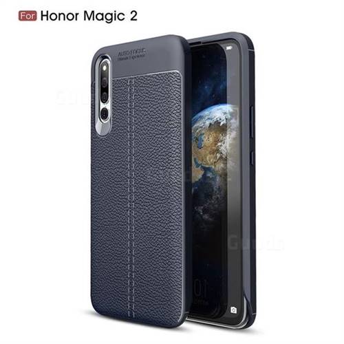 Luxury Auto Focus Litchi Texture Silicone TPU Back Cover for Huawei Honor Magic 2 - Dark Blue