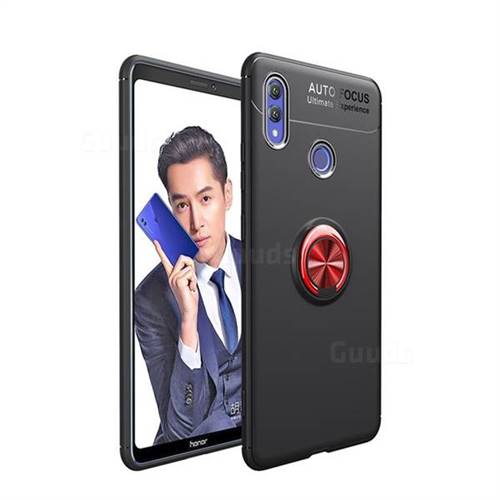 Auto Focus Invisible Ring Holder Soft Phone Case for Huawei Honor Note 10 - Black Red