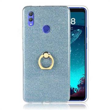 Luxury Soft TPU Glitter Back Ring Cover with 360 Rotate Finger Holder Buckle for Huawei Honor Note 10 - Blue