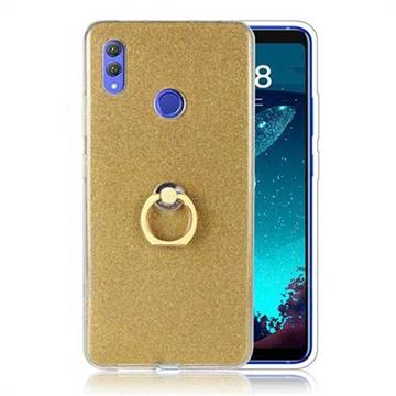 Luxury Soft TPU Glitter Back Ring Cover with 360 Rotate Finger Holder Buckle for Huawei Honor Note 10 - Golden