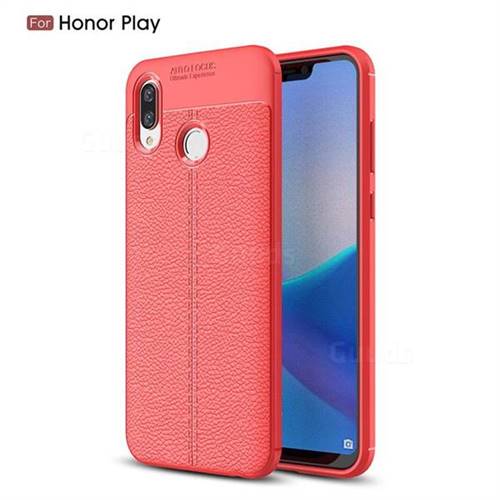 Luxury Auto Focus Litchi Texture Silicone TPU Back Cover for Huawei Honor Play(6.3 inch) - Red