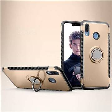 Armor Anti Drop Carbon PC + Silicon Invisible Ring Holder Phone Case for Huawei Honor Play(6.3 inch) - Champagne