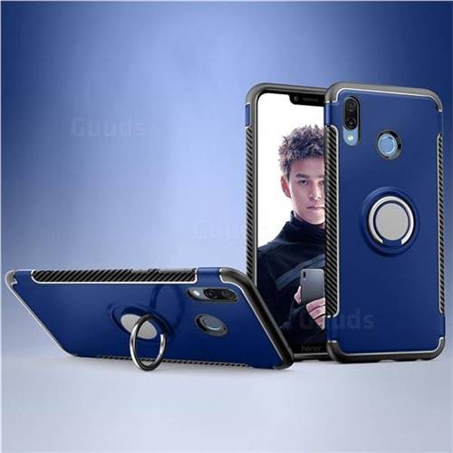 Armor Anti Drop Carbon PC + Silicon Invisible Ring Holder Phone Case for Huawei Honor Play(6.3 inch) - Sapphire