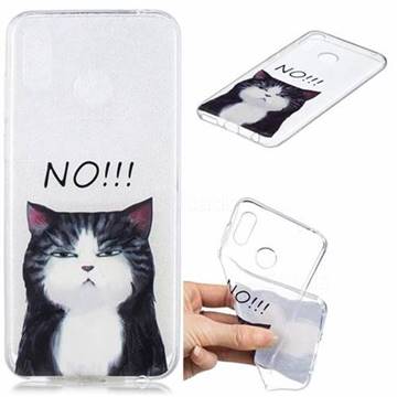 Cat Say No Clear Varnish Soft Phone Back Cover for Huawei Honor Play(6.3 inch)