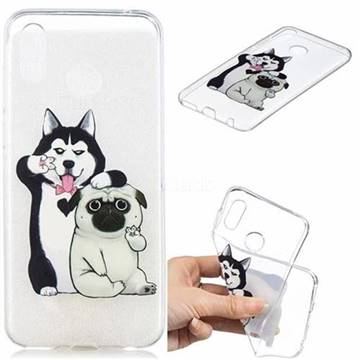 Selfie Dog Clear Varnish Soft Phone Back Cover for Huawei Honor Play(6.3 inch)