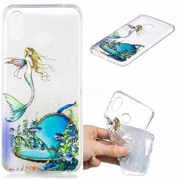 Mermaid Clear Varnish Soft Phone Back Cover for Huawei Honor Play(6.3 inch)