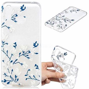 Magnolia Flower Clear Varnish Soft Phone Back Cover for Huawei Honor Play(6.3 inch)