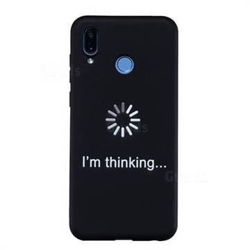 Thinking Stick Figure Matte Black TPU Phone Cover for Huawei Honor Play(6.3 inch)