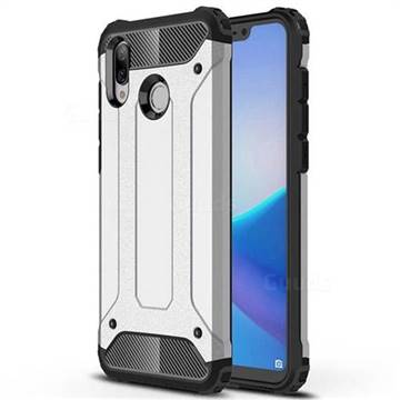 King Kong Armor Premium Shockproof Dual Layer Rugged Hard Cover for Huawei Honor Play(6.3 inch) - Technology Silver
