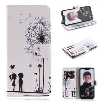 Couple Dandelion PU Leather Wallet Case for Huawei Honor Play(6.3 inch)