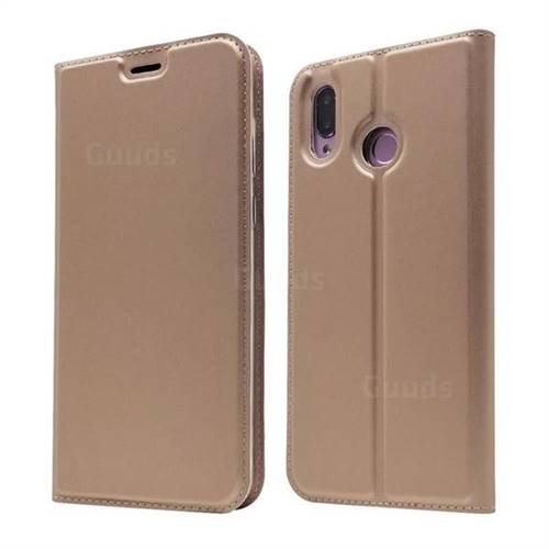 Ultra Slim Card Magnetic Automatic Suction Leather Wallet Case for Huawei Honor Play(6.3 inch) - Rose Gold