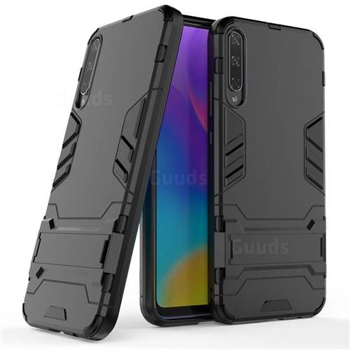 Armor Premium Tactical Grip Kickstand Shockproof Dual Layer Rugged Hard Cover for Huawei Honor Play 3 - Black